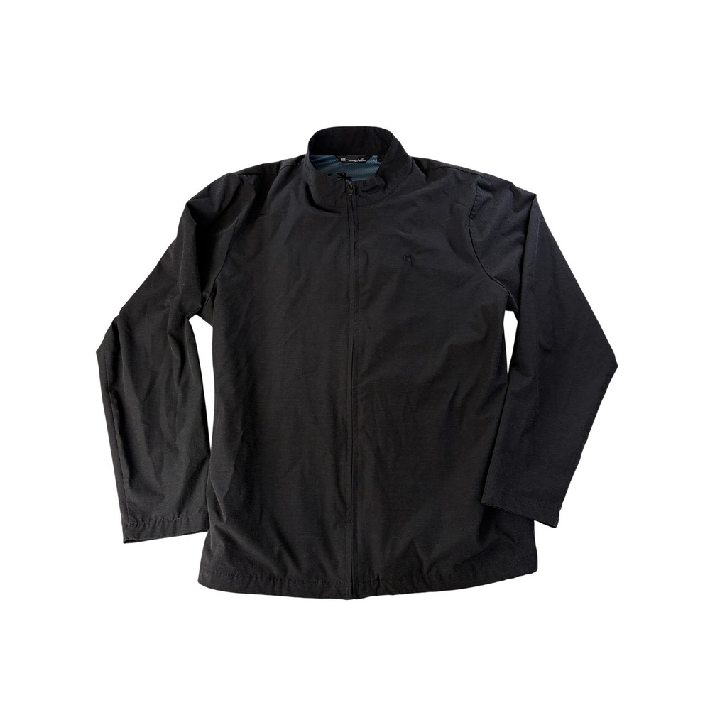 TravisMathew Jacket Mens XXL Full Zip Lightweight Windbreaker Stretch Black Golf
